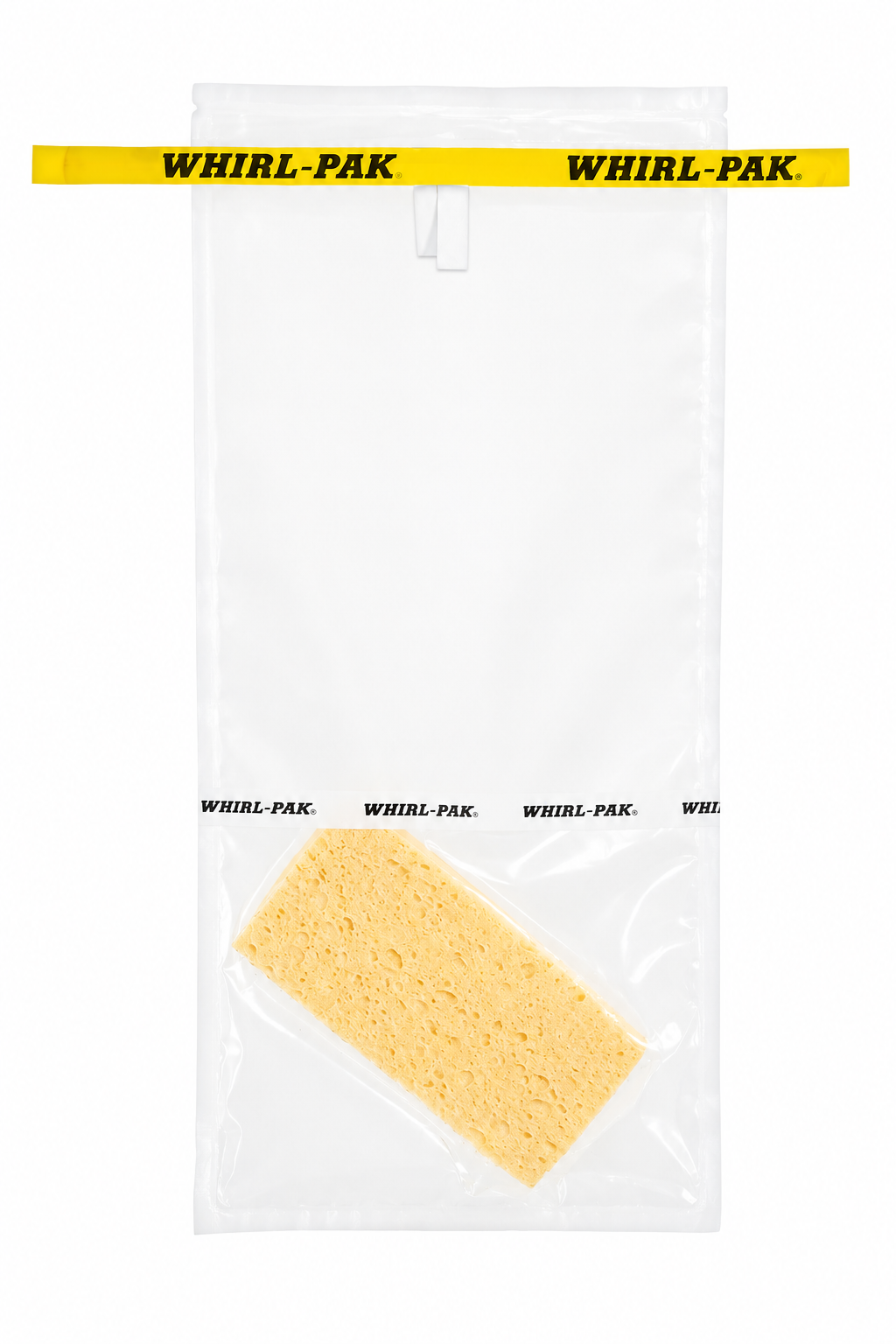 BOLSA WHIRL-PAK 18OZ (532ML) 11.5 X 23 CM C/ESPONJA PRE-HUMEDECIDA C/100 PIEZAS NASCO