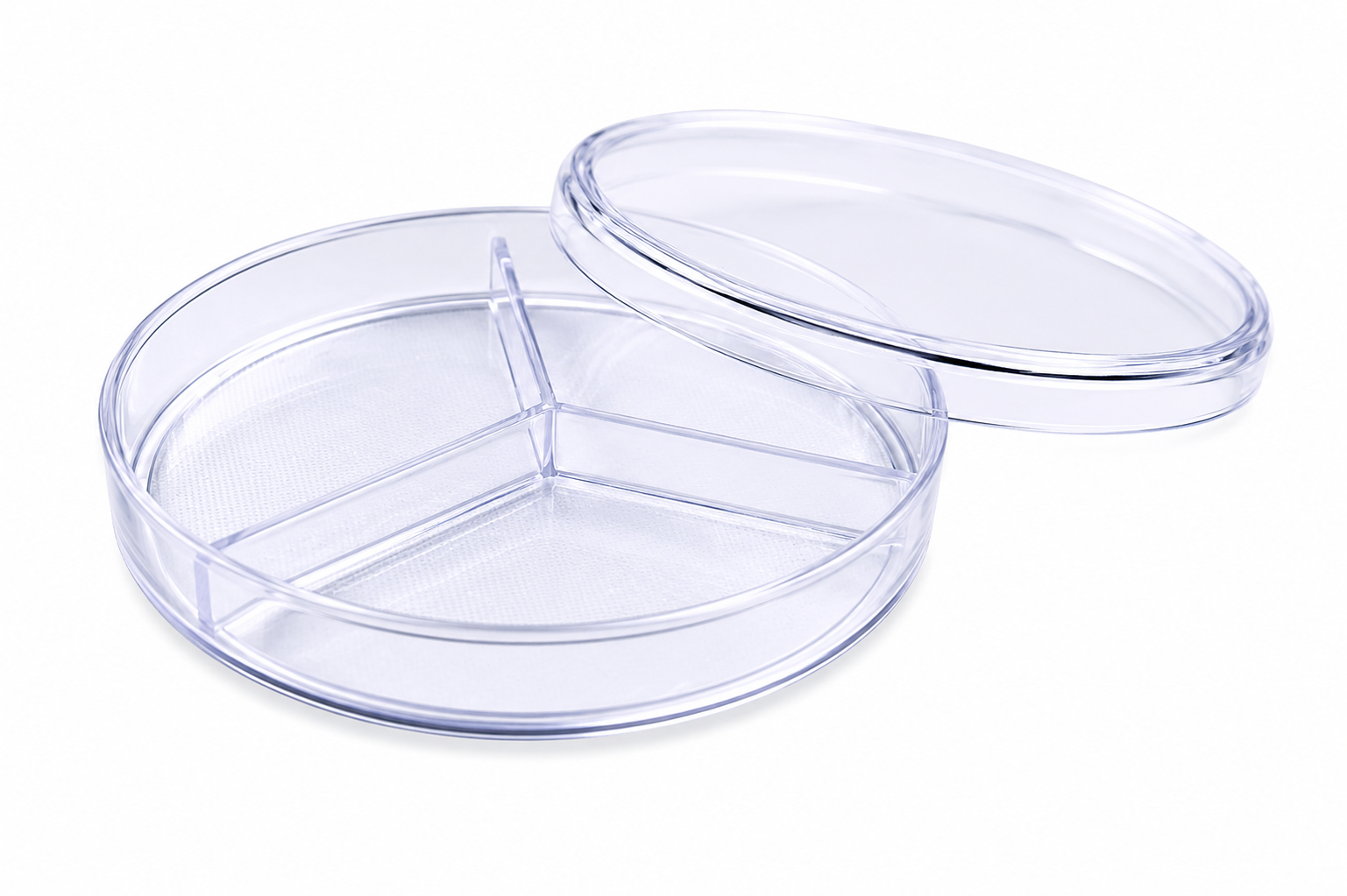 Caja Petri Estéril Desechable de Poliestireno Cristal 90x15mm Triple (Y) 500 PZAS. INDUSTRIAS RUISÁNCHEZ