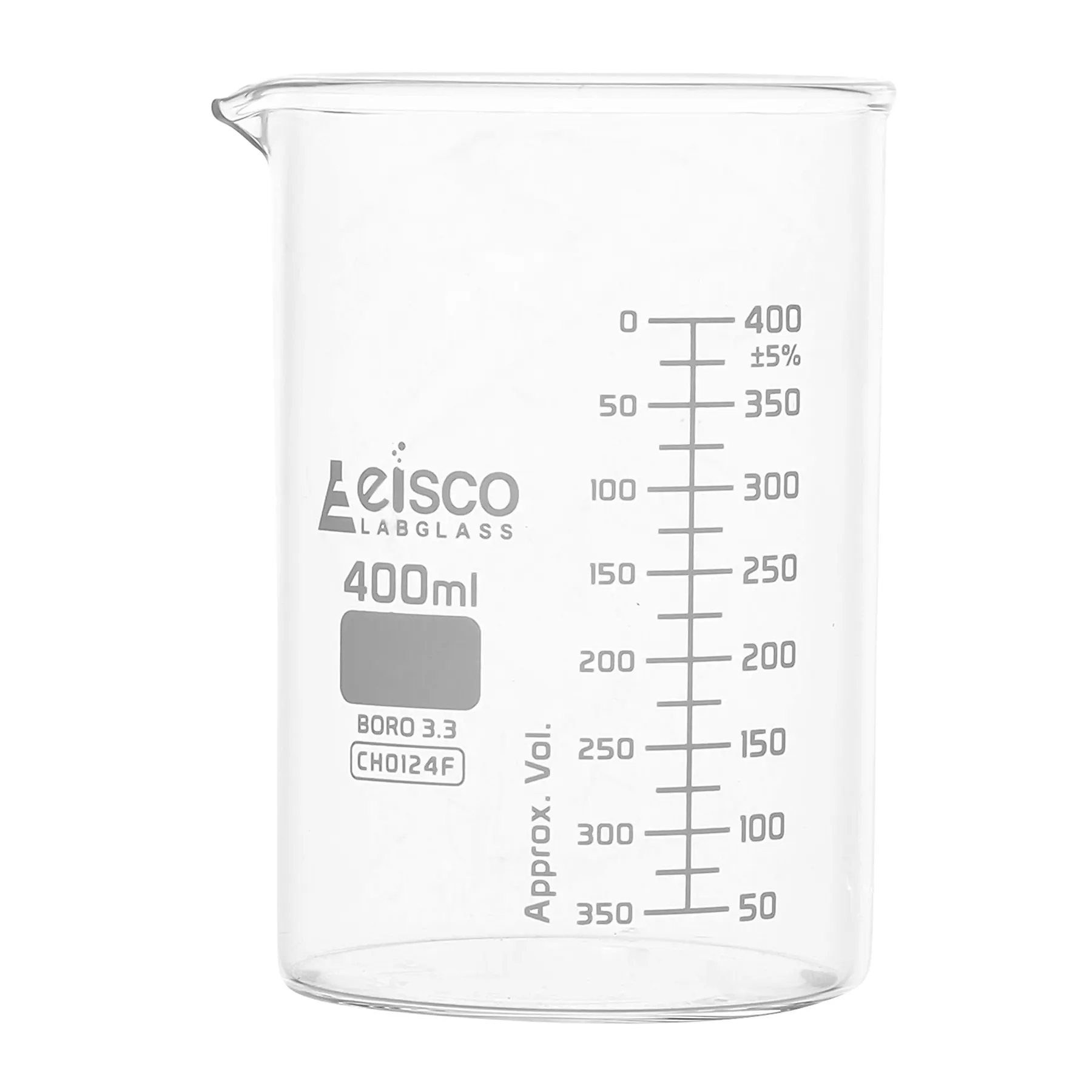 Vasos de precipitados - Vidrio - ASTM, forma baja, con pico de vidrio borosilicato, graduados, 400 ml Eisco