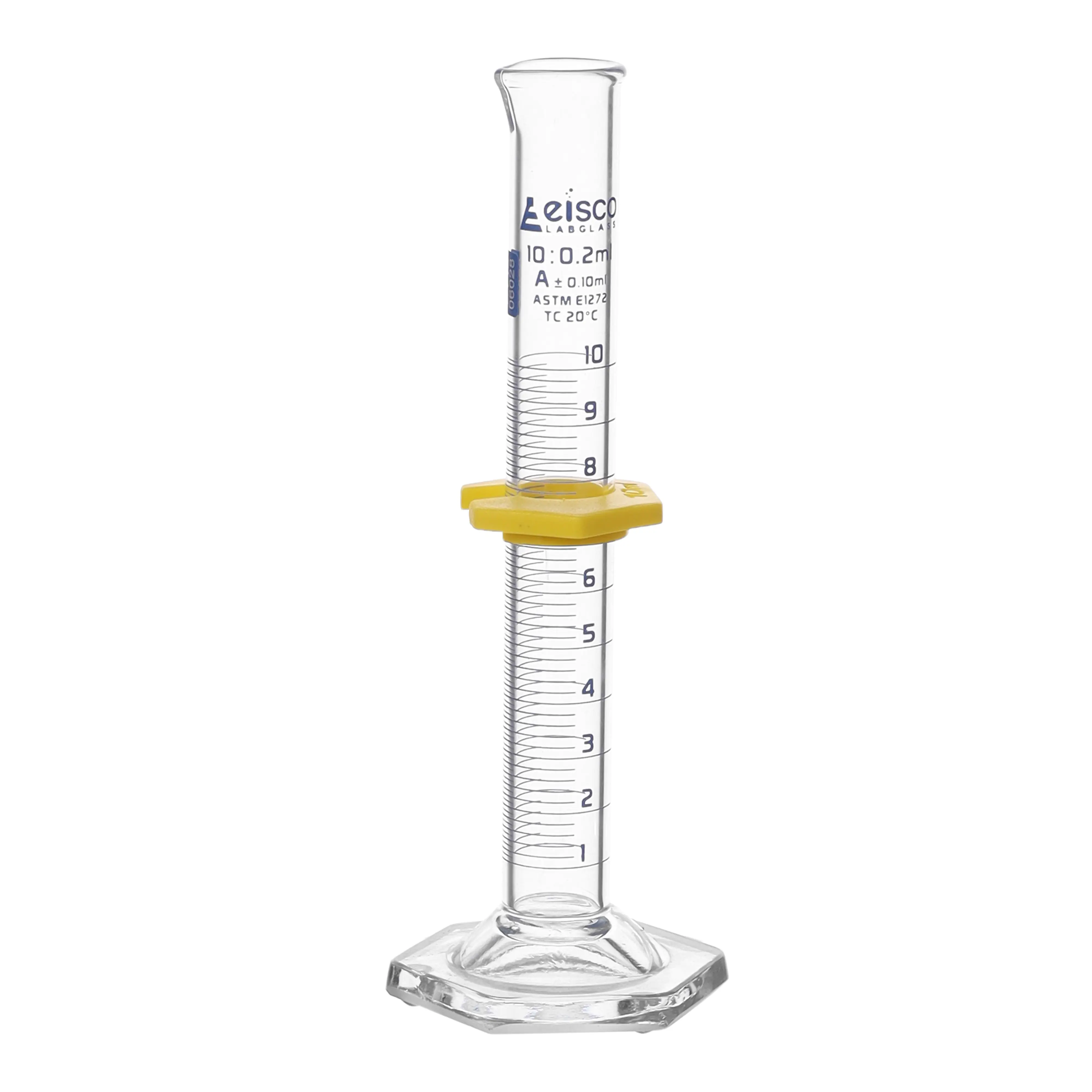 Probeta graduada de 5 ml, clase A, ASTM, azul, graduaciones de 0,1 ml, vidrio de borosilicato, Eisco Labs