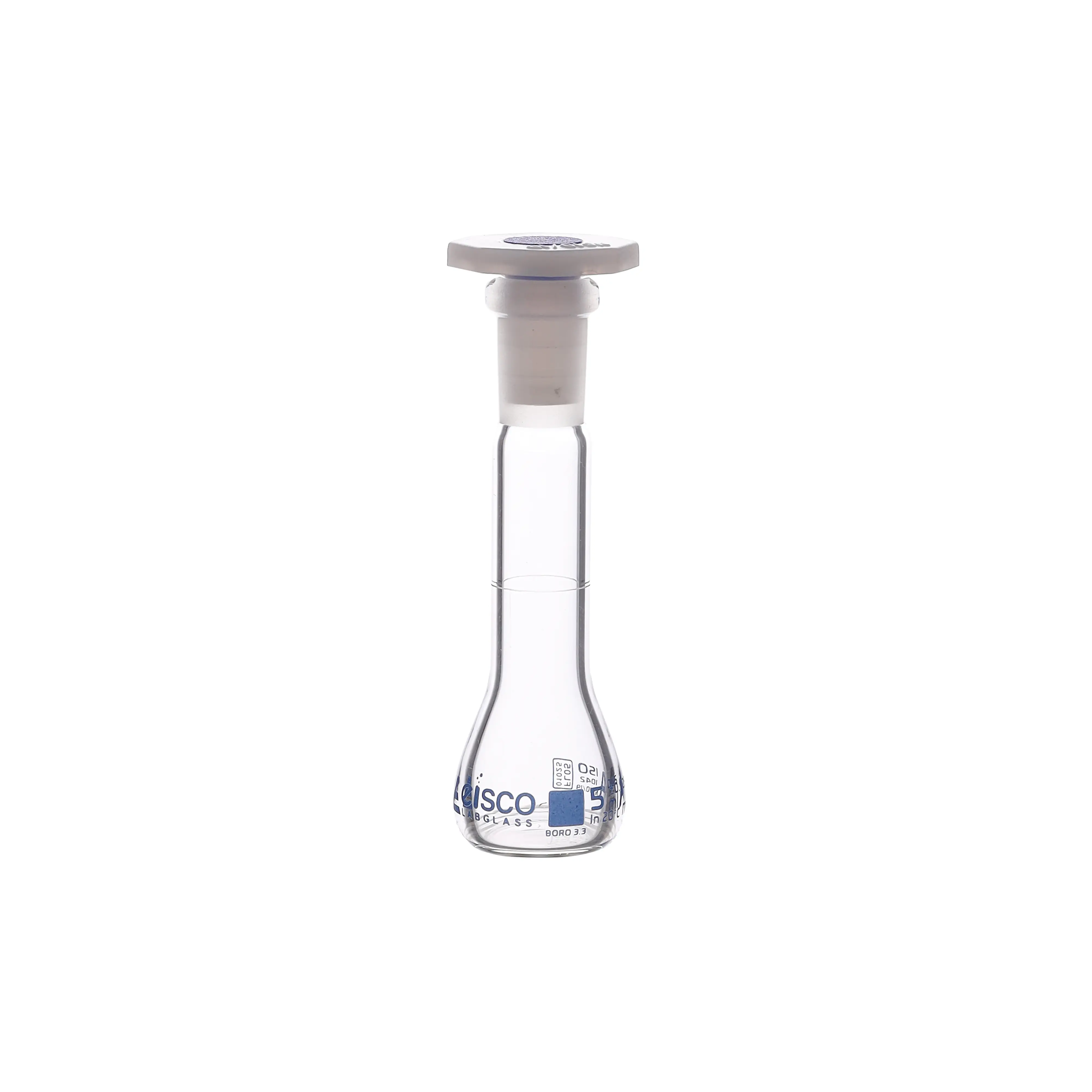 Flask Volumetric class 'A', cap. 1ml, socket size 7/16, borosilicate glass, Blue Printing
