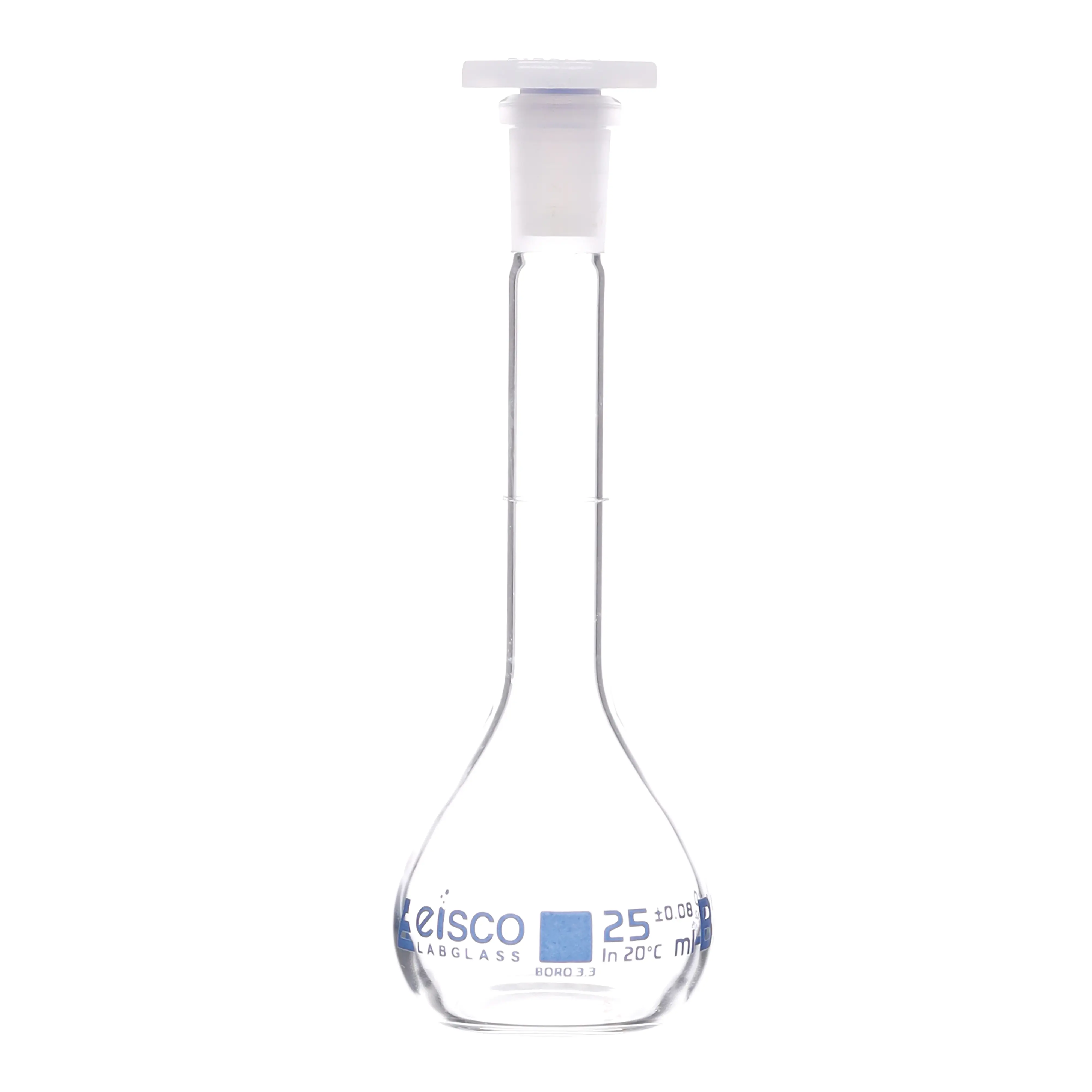 Flask Volumetric class 'B', cap. 10ml, socket size 10/19, borosilicate glass, Blue Printing