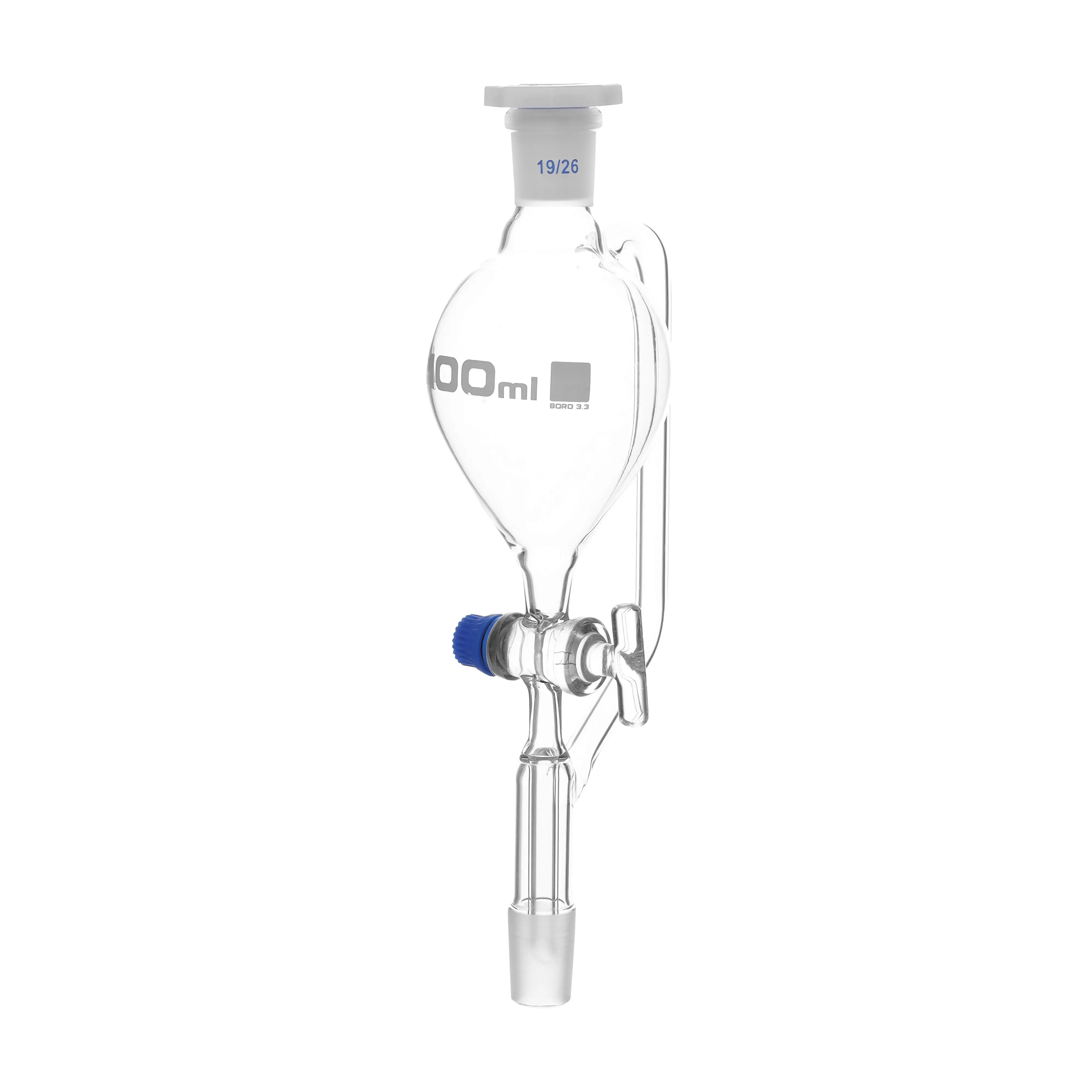 Funnel Separating -Pear Shaped, Pressure Equalising Glass Stopcock 100 ml Scoket/Cone Size 19/26