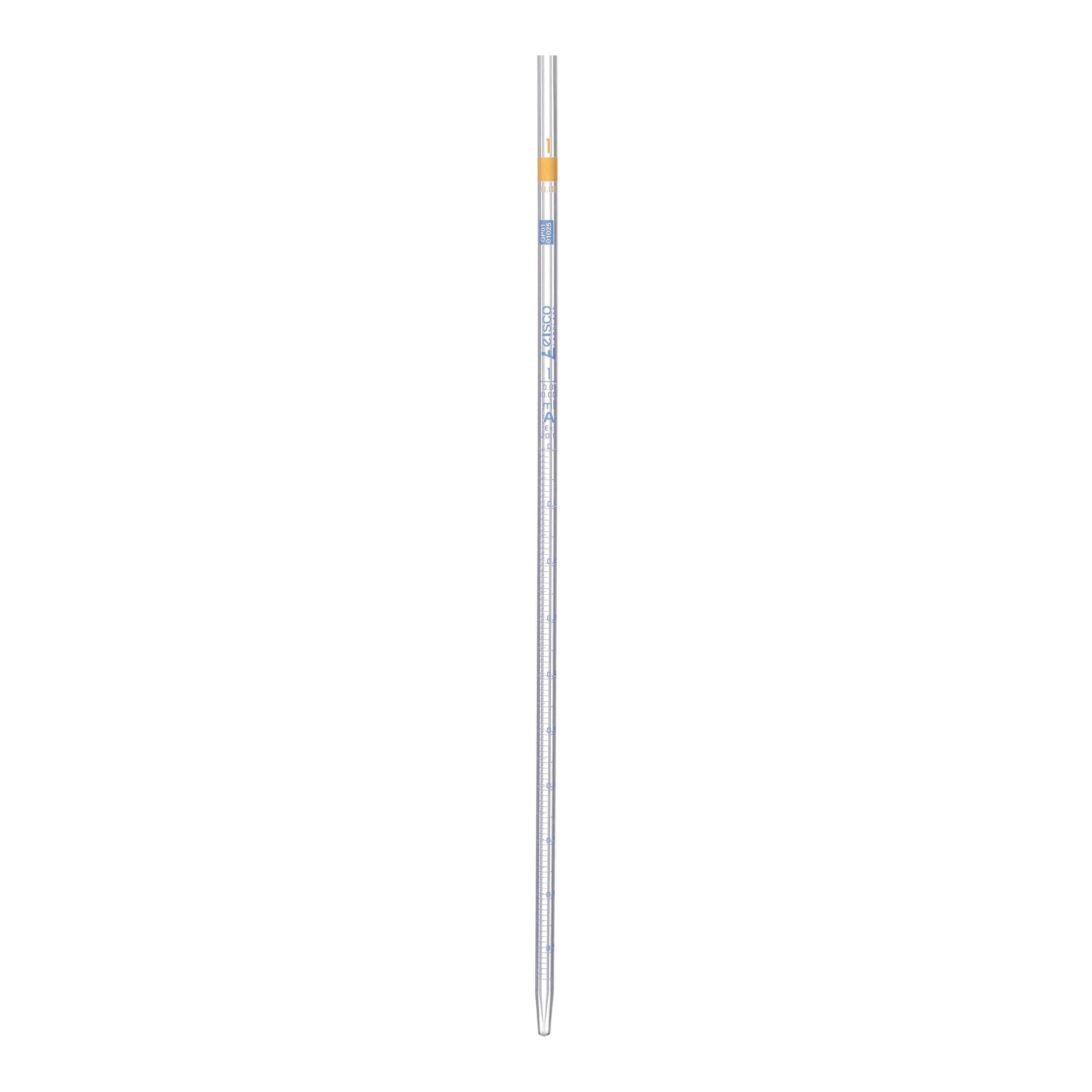 Pipeta serológica, 2 ml, clase A, tolerancia ±0,010 ml, vidrio borosilicato 3,3