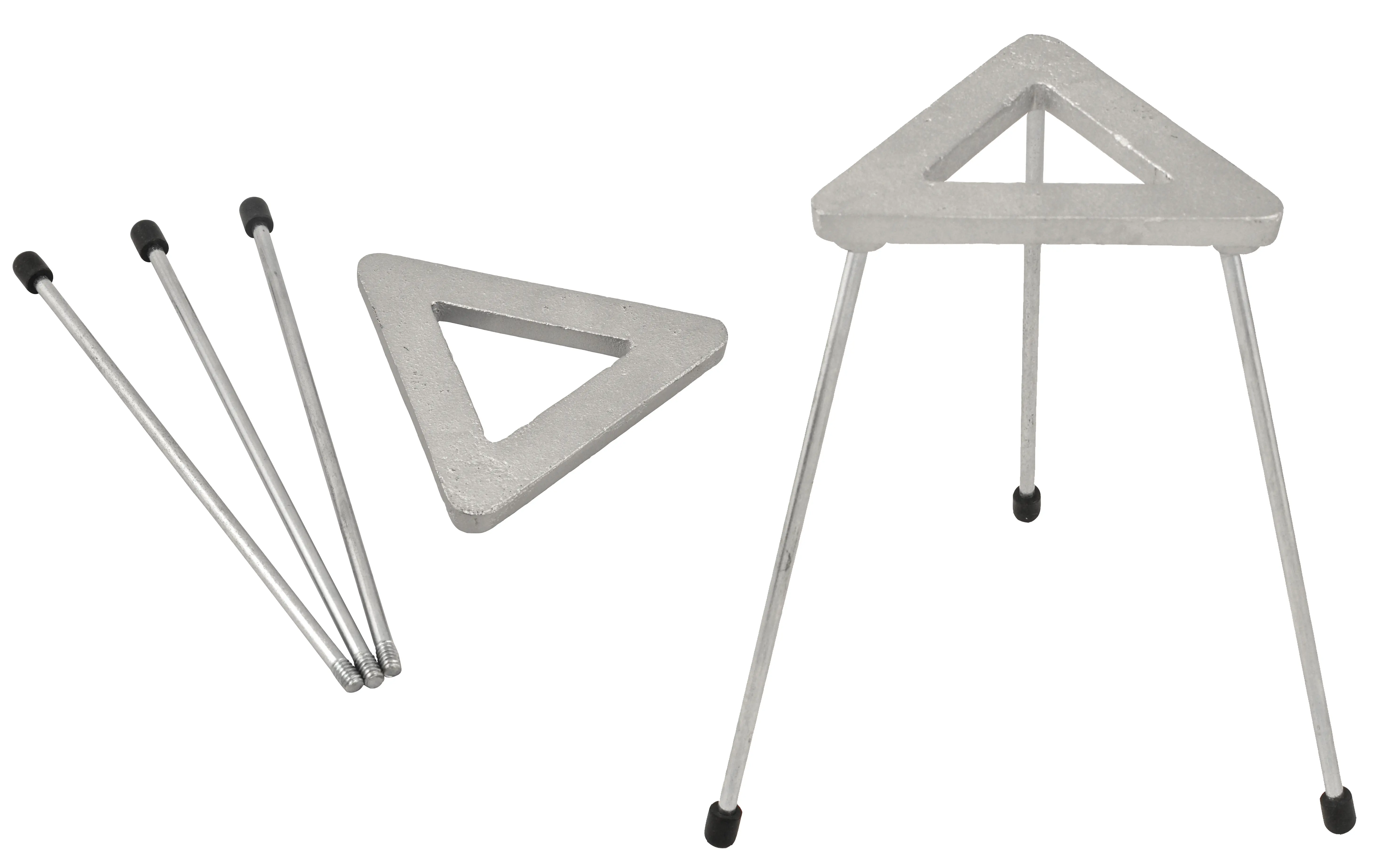 Tripod stand,traingular with removable legs.Made of cast iron with heat resistant painted top.