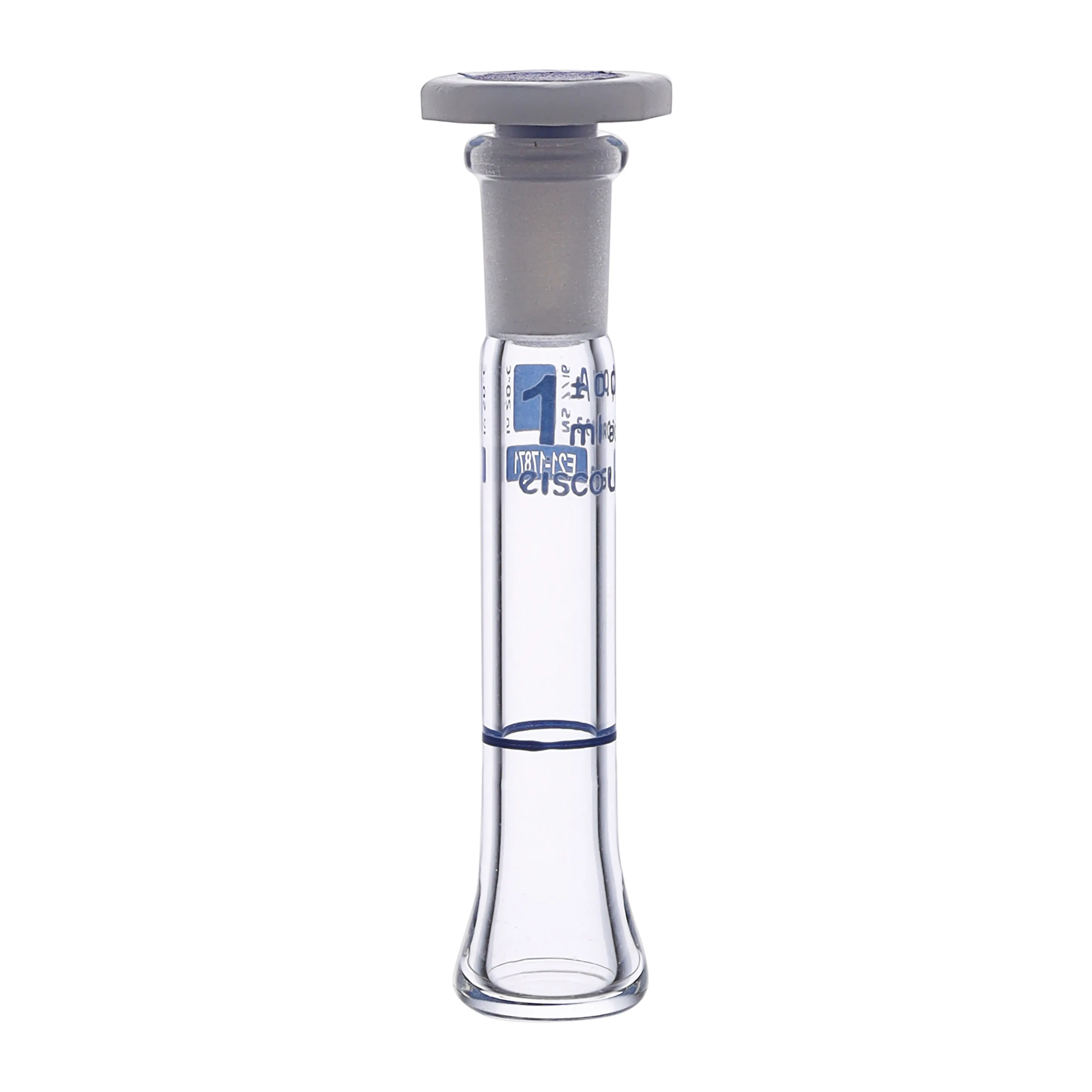 Flask Volumetric with USP & individual work certificate, Polypropylene Stopper,Class A, 1 ml,socket size 7/16, borosilicate glass.Blue Printing