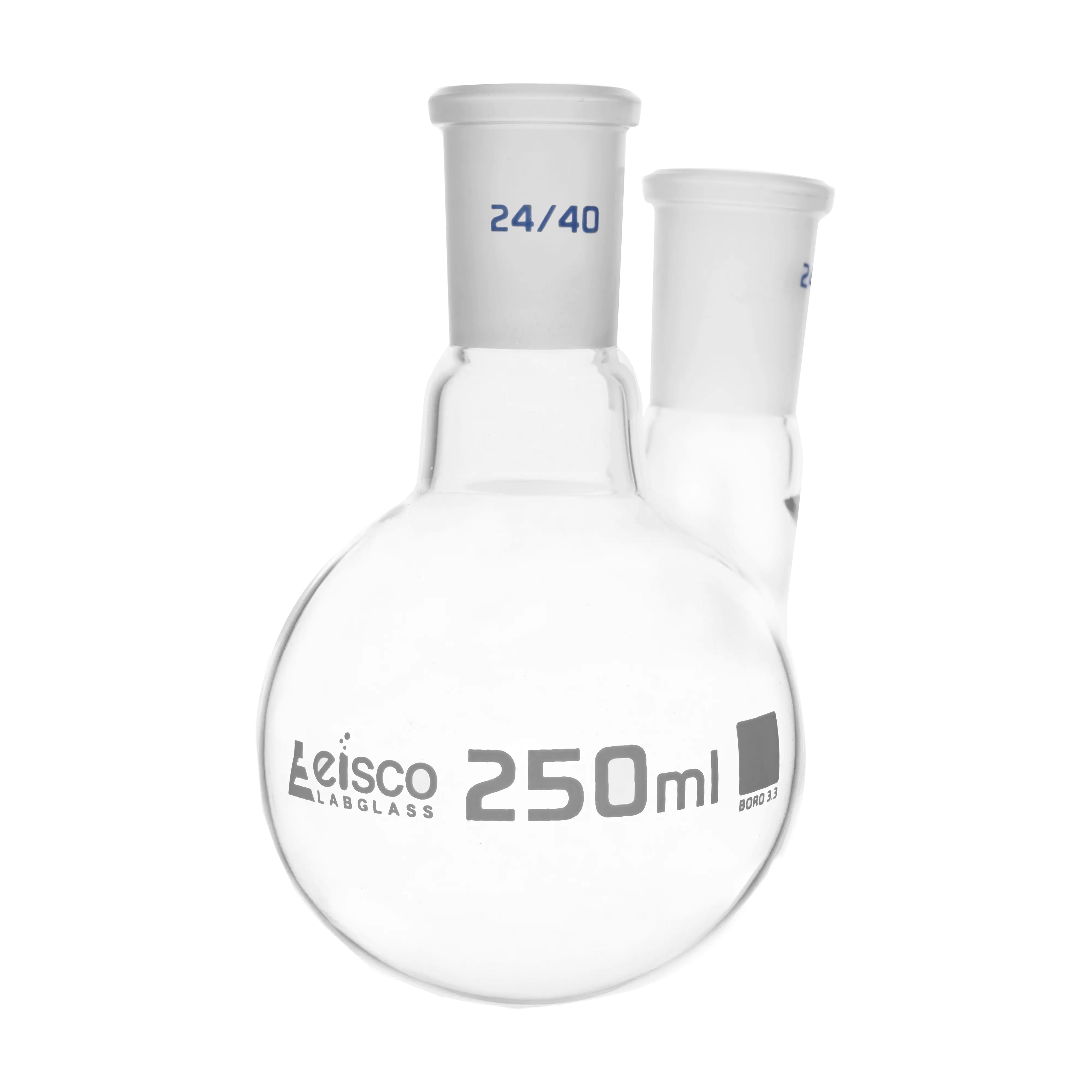 Flasks - Distilling Round Bottom with Two Necks,Parallel - ASTM,Capacity 500ml,24/40,24/40