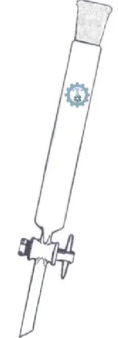 COLUMNA PARA CROMATOGRAFIA CON JUNTA Y LLAVE TEFLON