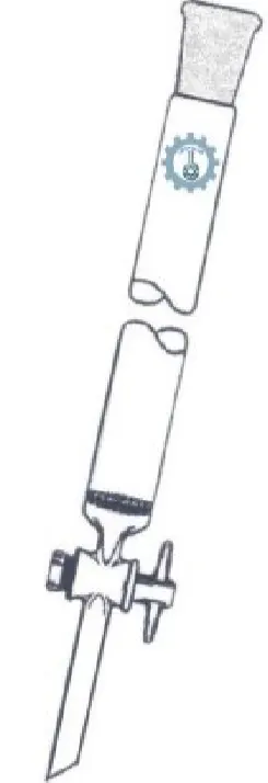 COLUMNA CON LLAVE DE TEFLON, DISCO POROSO Y JUNTA ESMERILADA 24/47